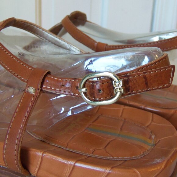 Sam Edelman Naomi Thong Sandals Brown Croc sz 9 - Picture 9 of 14